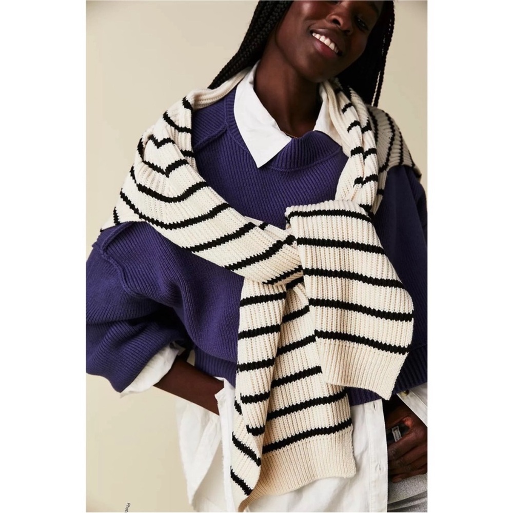 Free People University Stripe Sweater Scarf